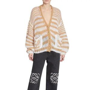 Loewe  anagram striped slouch cardigan